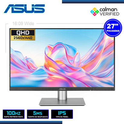 MONITOR LED 27" ASUS PROART DISPLAY PA278CFRV 2560x1440 HDMI DP 5MS/100Hz (PN:90LM06Q0-B01MB0)