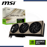 MSI GEFORCE RTX 5080 16GB GDDR7 256BITS INSPIRE 3X OC (PN:G5080-16I3C)