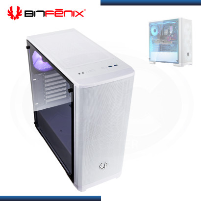 CASE BITFENIX NOVA MESH TG WHITE SIN FUENTE VIDRIO TEMPLADO USB 3.0 (PN:BFC-NVM-300-WWGKW-RP)