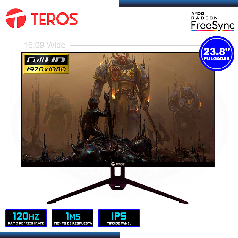 MONITOR LED 23.8" TEROS TE-2415S 1920X1080 HDMI DP 1MS/120Hz/AMD FREESYNC