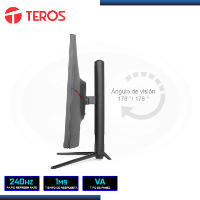 MONITOR LED 24.5" TEROS TE-2410G 1920X1080 HDMI DP 1MS/240Hz