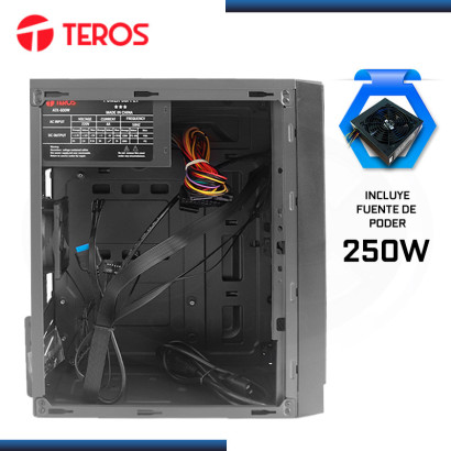 CASE TEROS TE-1028S BLACK CON FUENTE 250W USB 3.0/USB 2.0