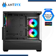 CASE ANTRYX  FX-740 ARGB BLACK SIN FUENTE VIDRIO TEMPLADO USB TYPE-C /USB 3.0