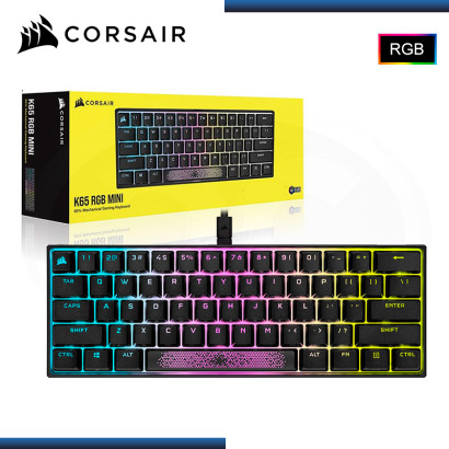 TECLADO CORSAIR K65 RGB MINI 60% CHERRY MX SPEED MECANICO WIRED USB (PN:CH9194014-NA)