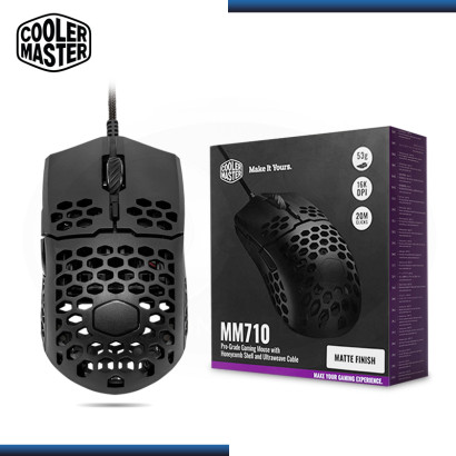 MOUSE COOLER MASTER MM710 MATTE FINISH 16,000 DPI CONEXION WIRED USB (PN:MM-710-KKOL1)