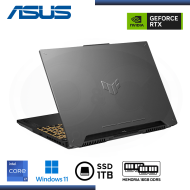 LAPTOP ASUS TUF F15 FX507VI-F15.I74070 /GEFORCE RTX 4070/CORE I7 13620H/PANTALLA 15.6"/MEMORIA 16GB DDR5/SSD 1TB M.2/WIN 11