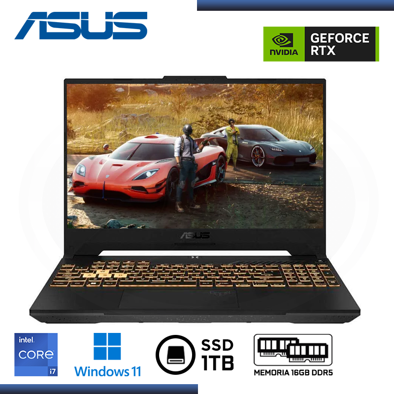 LAPTOP ASUS TUF F15 FX507VI-F15.I74070 /GEFORCE RTX 4070/CORE I7 13620H/PANTALLA 15.6"/MEMORIA 16GB DDR5/SSD 1TB M.2/WIN 11