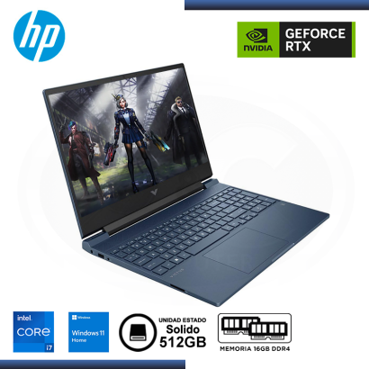 LAPTOP HP VICTUS GAMING 15-FA1657NR/GEFORCE RTX 4060/CORE I7 13620H/PANTALLA 15.6"/MEMORIA 16GB DDR4/SSD 512GB M.2/WIN 11H