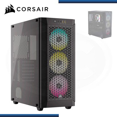 CASE CORSAIR 480T AIRFLOW RGB BLACK SIN FUENTE VIDRIO TEMPLADO USB 3.2 (PN:CC-9011272-WW)