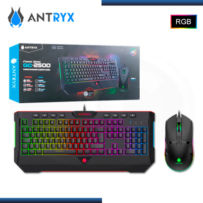 KIT ANTRYX GC-2500 CHROME STORM RGB TECLADO + MOUSE USB (PN:AGC-CS2510K-SP)