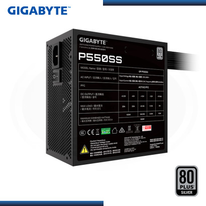 FUENTE GIGABYTE P550SS 550W BLACK 80 PLUS SILVER (PN:GP-P550SS)