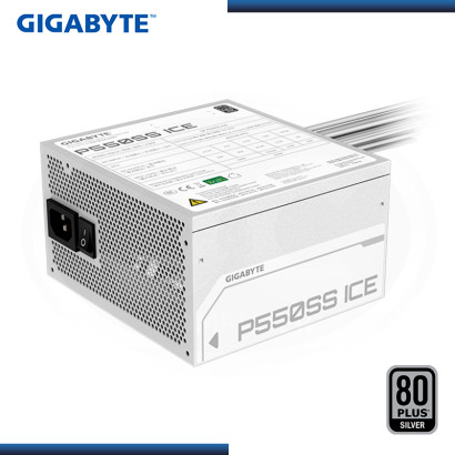 FUENTE GIGABYTE P550SS ICE 550W WHITE 80 PLUS SILVER (PN:GP-P550SS ICE)