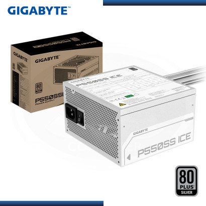 FUENTE GIGABYTE P550SS ICE 550W WHITE 80 PLUS SILVER (PN:GP-P550SS ICE)