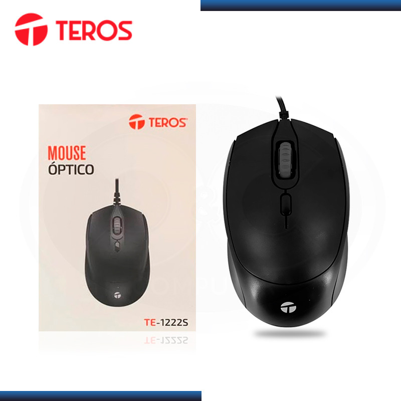 MOUSE TEROS TE-1222S BLACK DPI 1600 CONEXIÓN WIRED USB