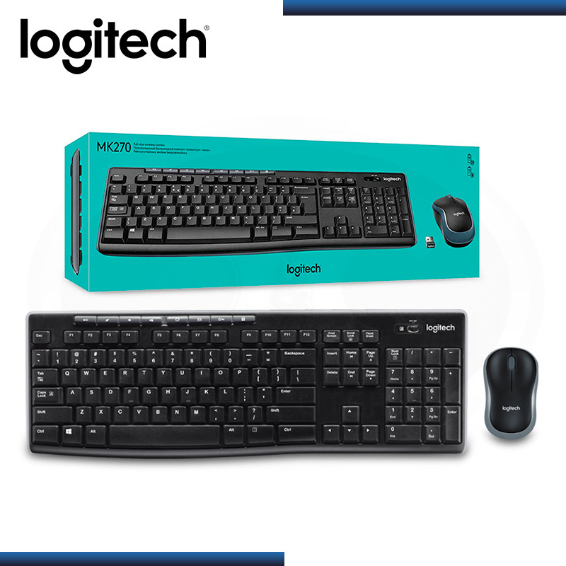 KIT LOGITECH MK270 WIRELESS TECLADO MULTIMEDIA + MOUSE OPTICO "BAD BOX"