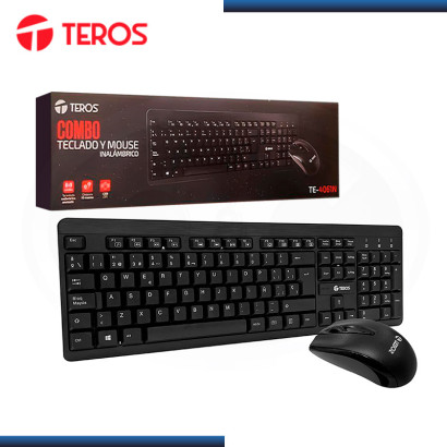 KIT TEROS TE-4061N BLACK WIRELESS TECLADO MULTIMEDIA + MOUSE OPTICO