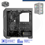 CASE COOLER MASTER TD500 MAX ARGB + REFRIGERACION LIQUIDO ATMOS 360 + FUENTE 850W GX II 80 PLUS GOLD