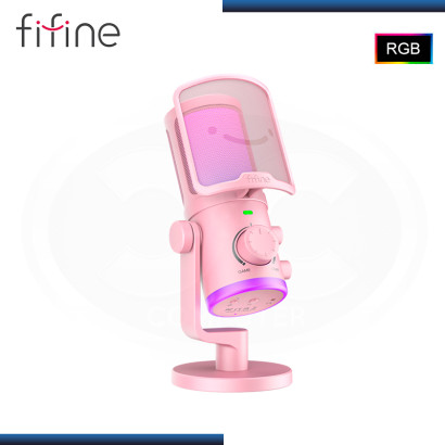 MICROFONO FIFINE AM6 AMPLIGAME PINK RGB CONDENSADOR USB