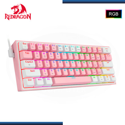 TECLADO REDRAGON FIZZ PRO K616-RGB PINK WHITE INGLES MECANICO USB-C/BLUETOOTH/WIRELESS (PN:K616-RGB-PW)