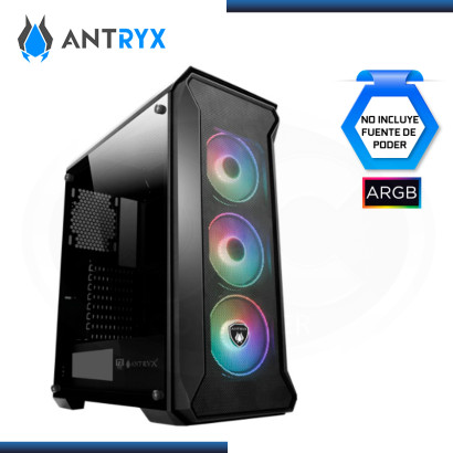 CASE ANTRYX FX SENTRY SE ARGB SIN FUENTE VIDRIO TEMPLADO USB 3.0/USB 2.0 (PN:AC-FX260SEK-T3DR)