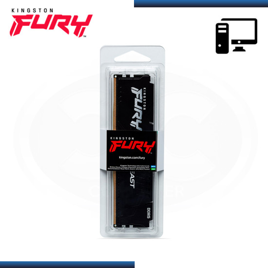 MEMORIA 16GB DDR5 KINGSTON FURY BEAST BLACK BUS 6000MHz (PN:KF560C36BBE2-16)