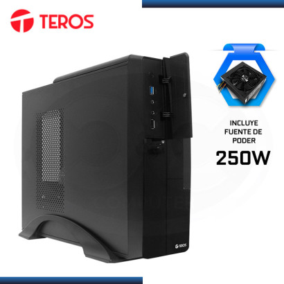 CASE TEROS TE-1039S SLIM BLACK CON FUENTE 250W USB 3.0/USB 2.0