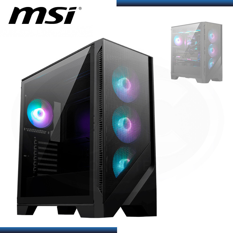 CASE MSI MAG FORGE 321R AIRFLOW ARGB BLACK SIN FUENTE VIDRIO TEMPLADO USB 3.2 (PN:306-7G23R22-HH9)