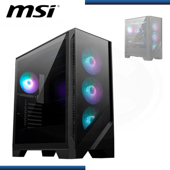 CASE MSI MAG FORGE 321R AIRFLOW ARGB BLACK SIN FUENTE VIDRIO TEMPLADO USB 3.2 (PN:306-7G23R22-HH9)
