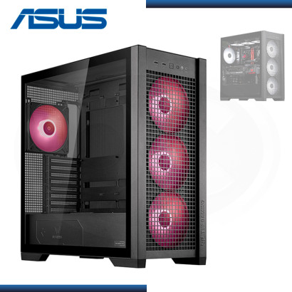 CASE ASUS TUF GAMING GT302 ARGB BLACK SIN FUENTE VIDRIO TEMPLADO USB 3.2 (PN:90DC00I0-B18000)