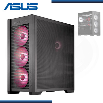 CASE ASUS TUF GAMING GT302 ARGB BLACK SIN FUENTE VIDRIO TEMPLADO USB 3.2 (PN:90DC00I0-B18000)