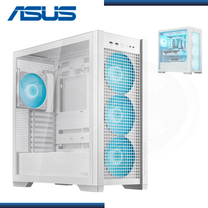 CASE ASUS TUF GAMING GT302 ARGB WHITE SIN FUENTE VIDRIO TEMPLADO USB 3.2 (PN:90DC00I3-B18000)