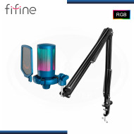 MICROFONO FIFINE A6T BLUE RGB CON SOPORTE DE BRAZO