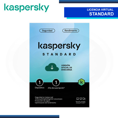 KASPERSKY STANDARD ANTIVIRUS 1PC LICENCIA 12 MESES (PN:KL1041DDAFS)