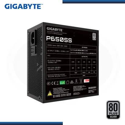 FUENTE GIGABYTE P650SS 650W BLACK 80 PLUS SILVER (PN:GP-P650SS)