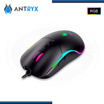 MOUSE ANTRYX M660 RGB BLACK 7,200 DPI CONEXIÓN WIRED USB (PN:AGM-M660KK)