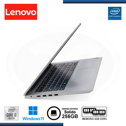 LAPTOP LENOVO IDEAPAD 3 14IML05 CORE I3-10110U/PANTALLA 14"/MEMORIA 4GB DDR4/SSD 256GB/WIN 11H ESPAÑOL (PN:81WA00Q2LM)
