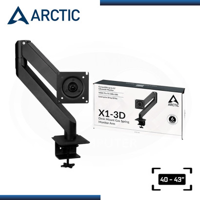 ARCTIC X1-3D BRAZO DE MONITOR CON RESORTE DE GAS PARA TV & MONITOR TAMAÑO 40"-43"