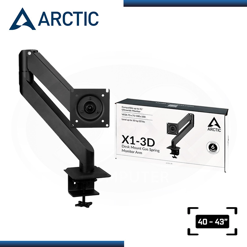 ARCTIC X1-3D BRAZO DE MONITOR CON RESORTE DE GAS PARA TV & MONITOR TAMAÑO 40"-43"