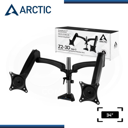 ARCTIC Z2-3D BRAZO DE MONITOR DOBLE CON RESORTE DE GAS PARA TV & MONITOR TAMAÑO 34"