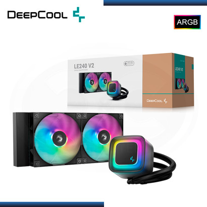 DEEPCOOL LE240 V2 ARGB BLACK REFRIGERACION LIQUIDO AMD/INTEL (PN:R-LE240-BKAMMC-G-2)