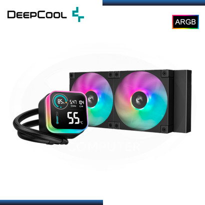DEEPCOOL LQ240 ARGB BLACK CON PANTALLA LCD REFRIGERACION LIQUIDO AMD/INTEL (PN:R-LQ240-BKLSMW-G-1)