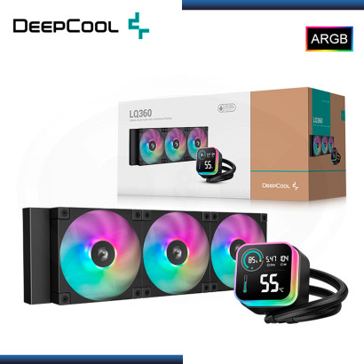 DEEPCOOL LQ360 ARGB BLACK CON PANTALLA LCD REFRIGERACION LIQUIDO AMD/INTEL (PN:R-LQ360-BKLSMW-G-1)