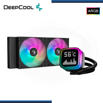 DEEPCOOL LP240 ARGB BLACK CON PANTALLA LCD REFRIGERACION LIQUIDO AMD/INTEL (PN:R-LP240-BKMSNC-G-1)