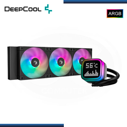 DEEPCOOL LP360 ARGB BLACK CON PANTALLA LCD REFRIGERACION LIQUIDO AMD/INTEL (PN:R-LP360-BKMSNC-G-1)