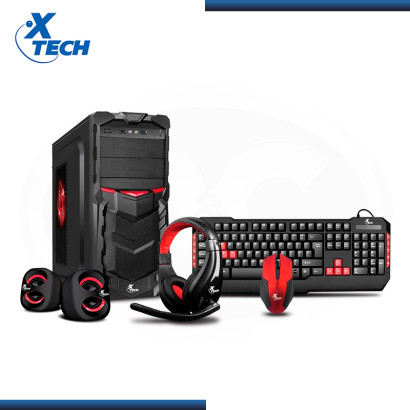 COMBO XTECH POWER GAMER II XT-GMR-S : CASE + TECLADO + MOUSE + AUDIFONOS + PARLANTES