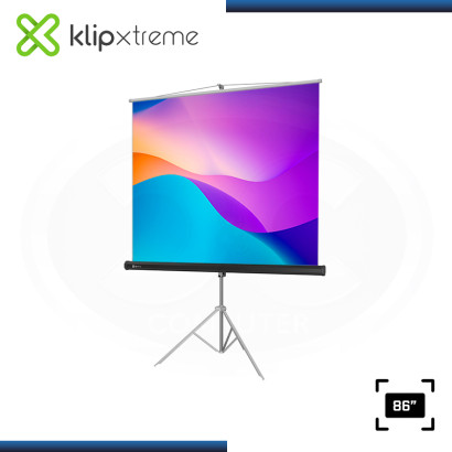 ECRAN KLIP XTREME KPS-102B PANTALLA 86" (1.72mm x 1.30mm) CON TRIPODE RETRACTIL