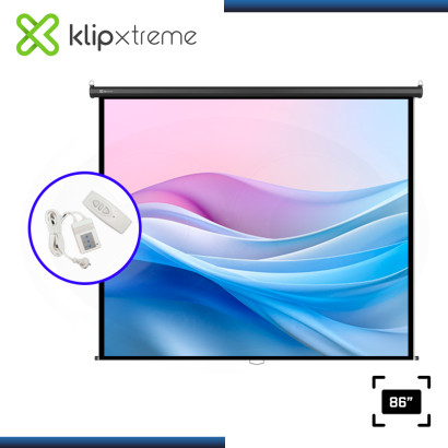 ECRAN KLIP XTREME KPS-501 PANTALLA 86" (1.72mm x 1.30mm) DE PARED MOTORIZADA CON CONTROL REMOTO